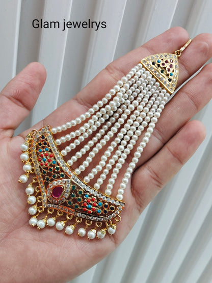 Multi Color Jadau Pakistani Jhumar indian Jewellery Smith Set