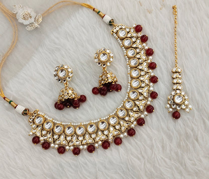 Ruby Gold Kundan Necklace Indian Jewellery Ricky Set