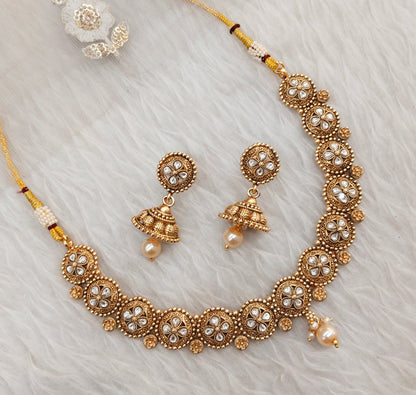 White Gold Polki Necklace Indian Jewellery Rashid Set