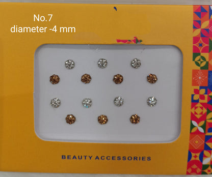 Indian Round Bindis Tattoo Sticker Silver Gold Bollywood Card