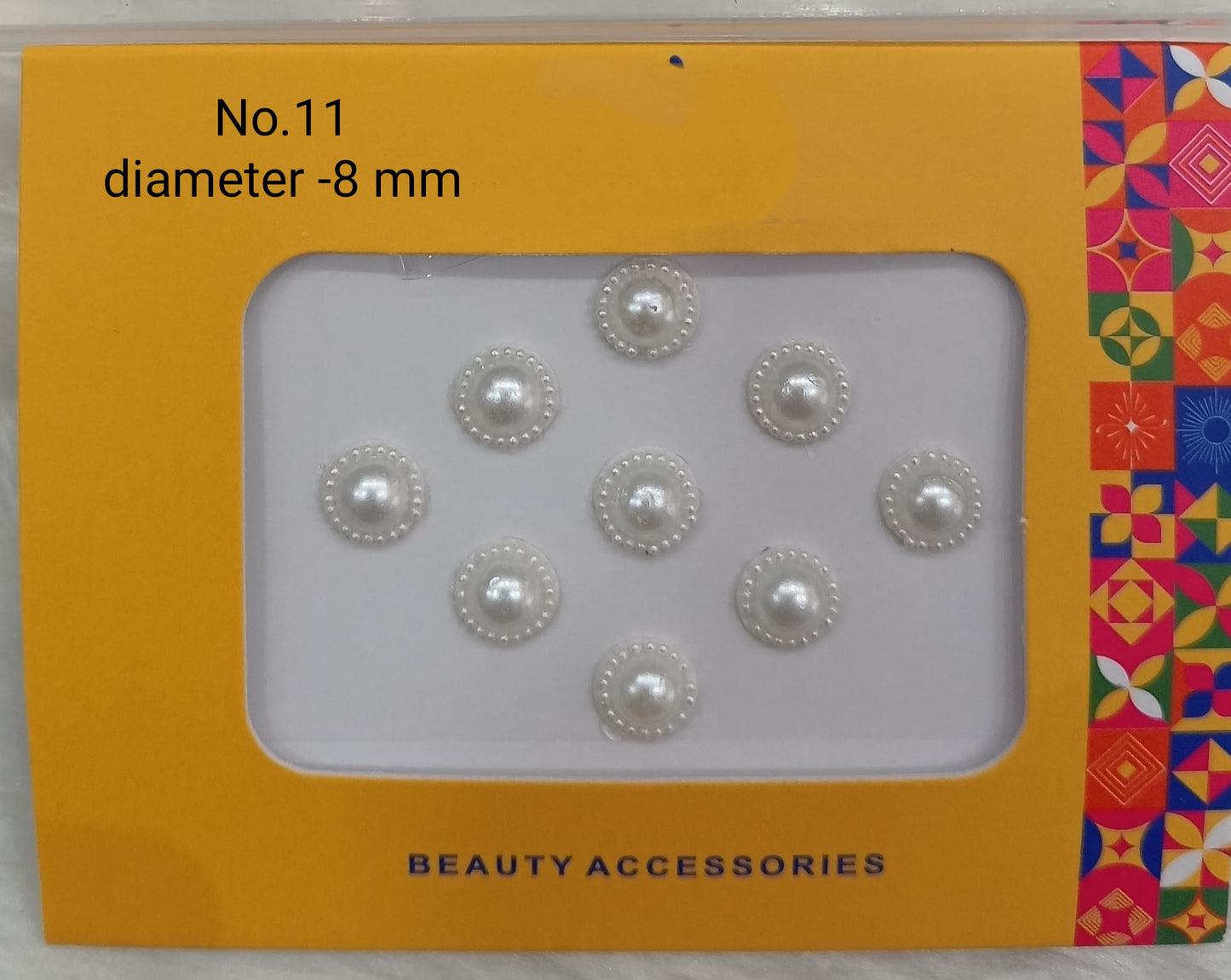 Indian Round Bindis Tattoo Sticker White Bollywood Card