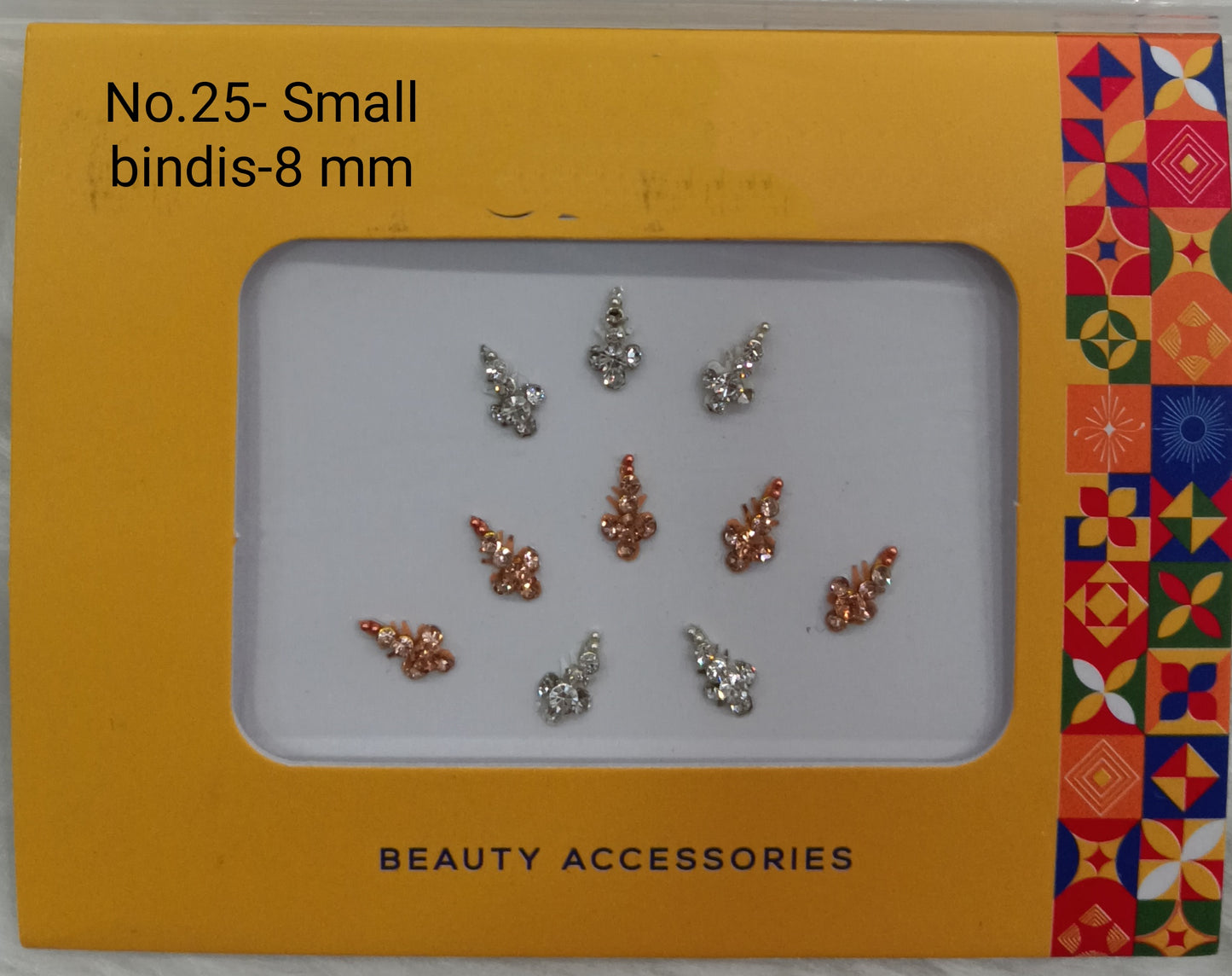 Indian Small Bindis Tattoo Sticker Silver White Bollywood Card