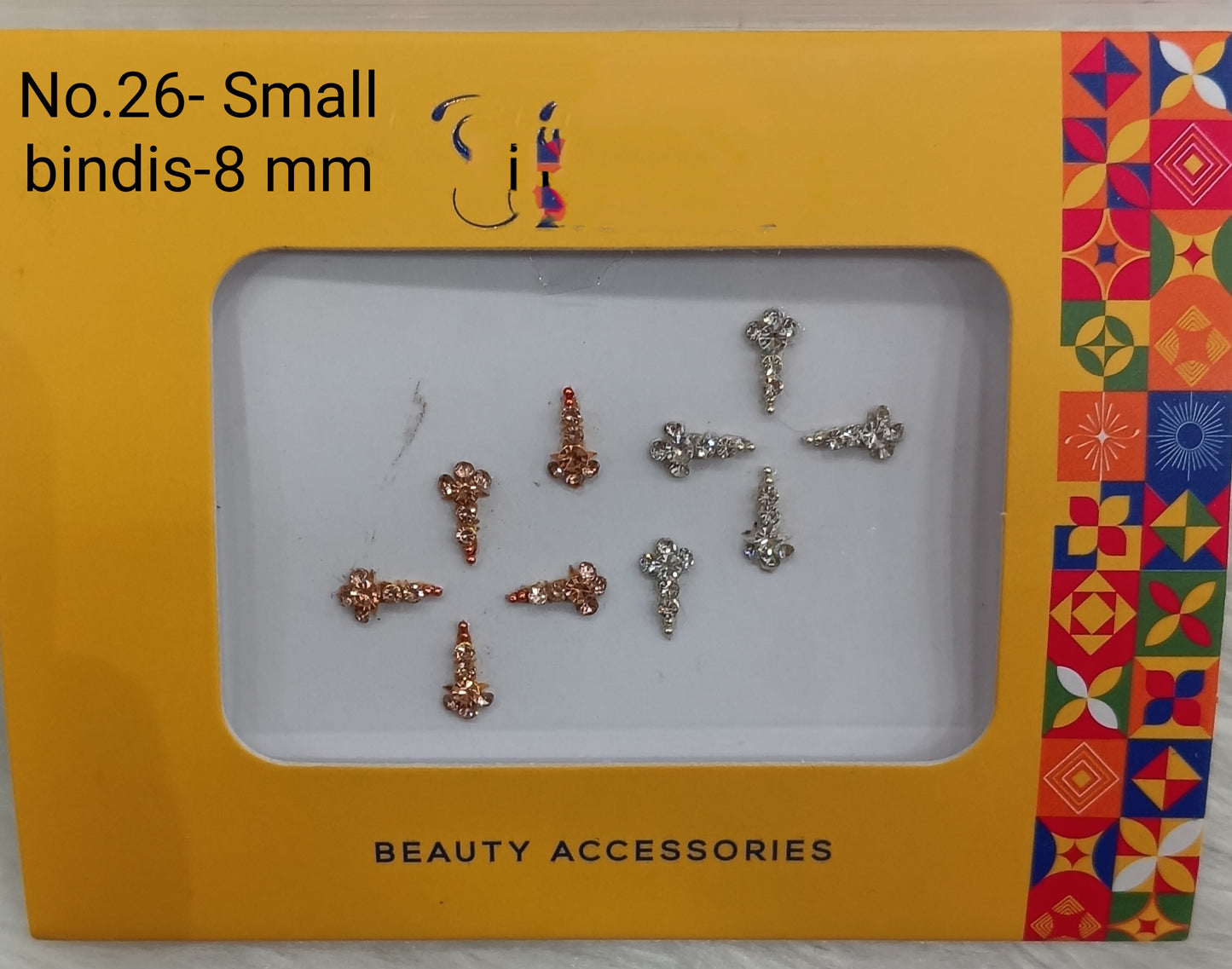 Indian Small Bindis Tattoo Sticker Silver White Bollywood Card