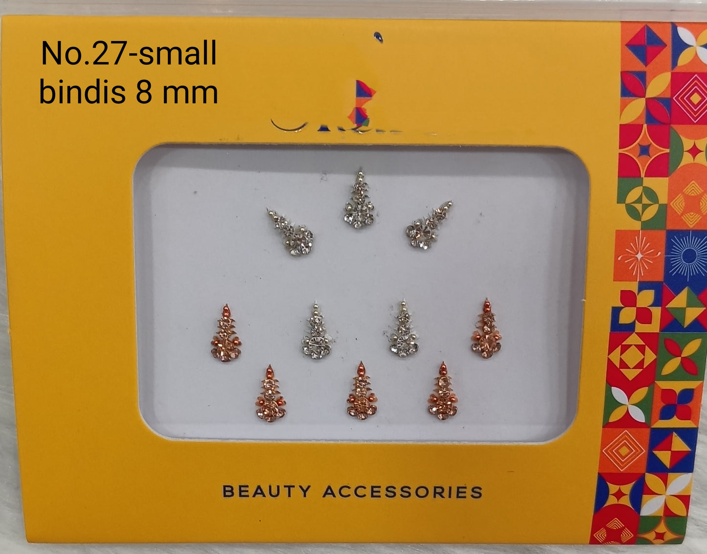 Indian Small Bindis Tattoo Sticker Silver White Bollywood Card