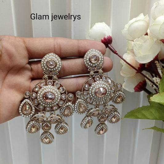 Antique Gold Bollywood Suresh Indian Earrings