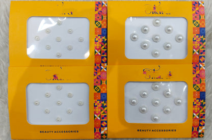 Indian Round Bindis Tattoo Sticker White Bollywood Card