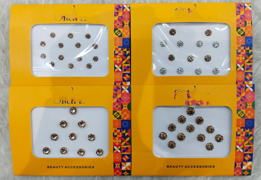 Indian Round Bindis Tattoo Sticker Silver Gold Bollywood Card