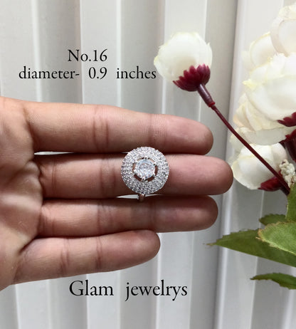 CZ American Diamond Adjustable Indian Finger Rings