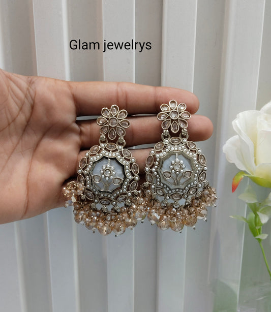 Antique Gold Bollywood Gaikwad Indian Earrings