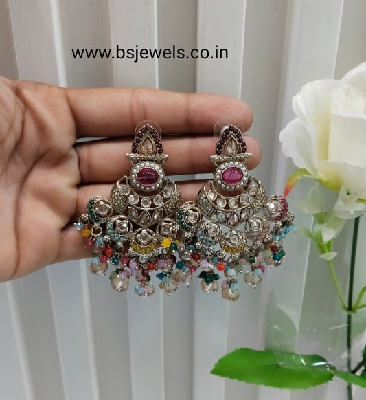 Multi Color Antique Gold Bollywood Ruturaj Indian Earrings