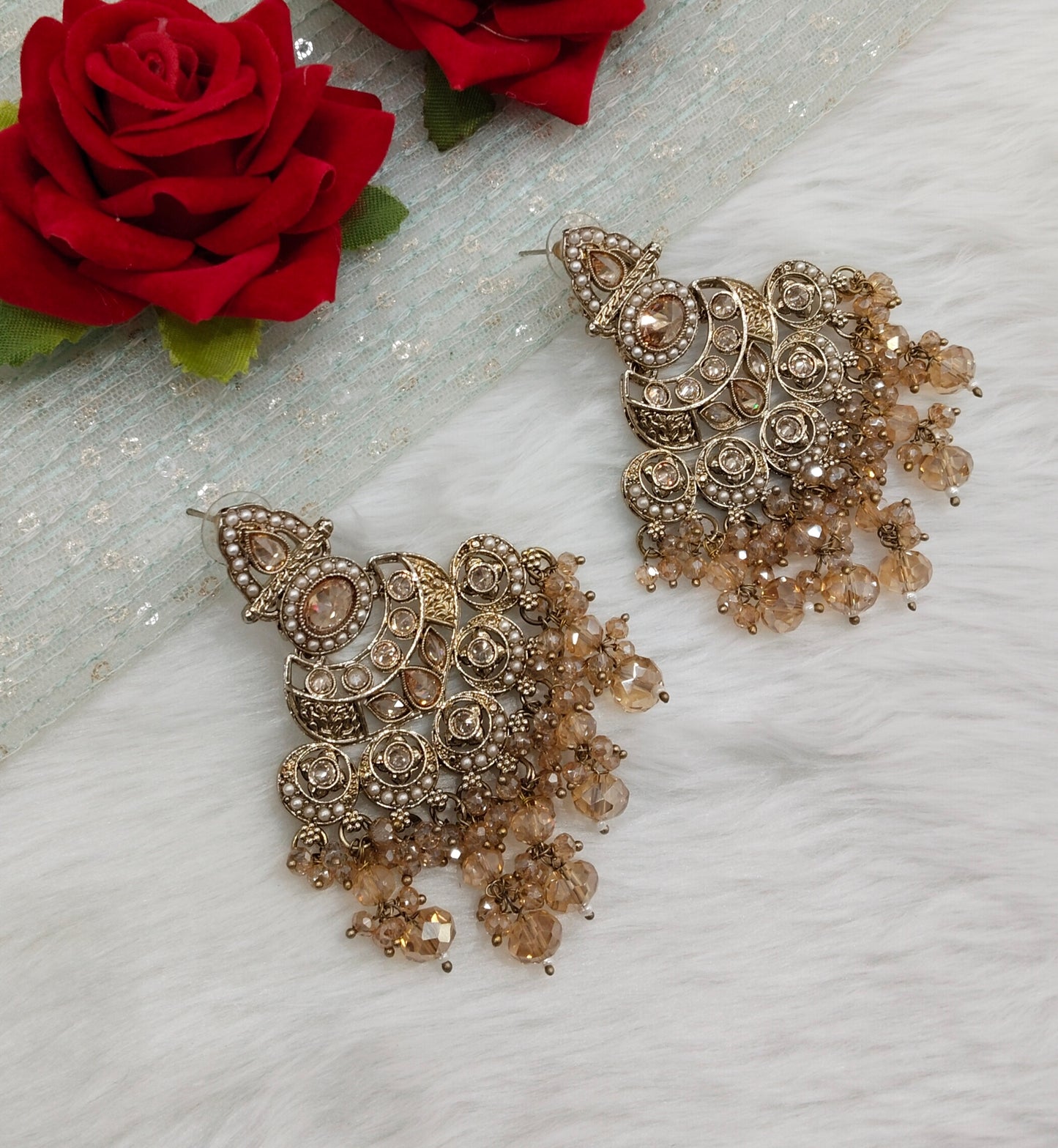 Antique Gold Bollywood Ruturaj Indian Earrings