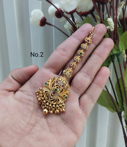 Gold polki Tikka Jewellery Indian Headpiece Jewellery