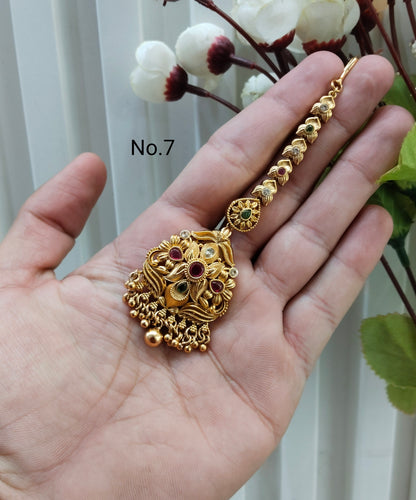 Gold polki Tikka Jewellery Indian Headpiece Jewellery