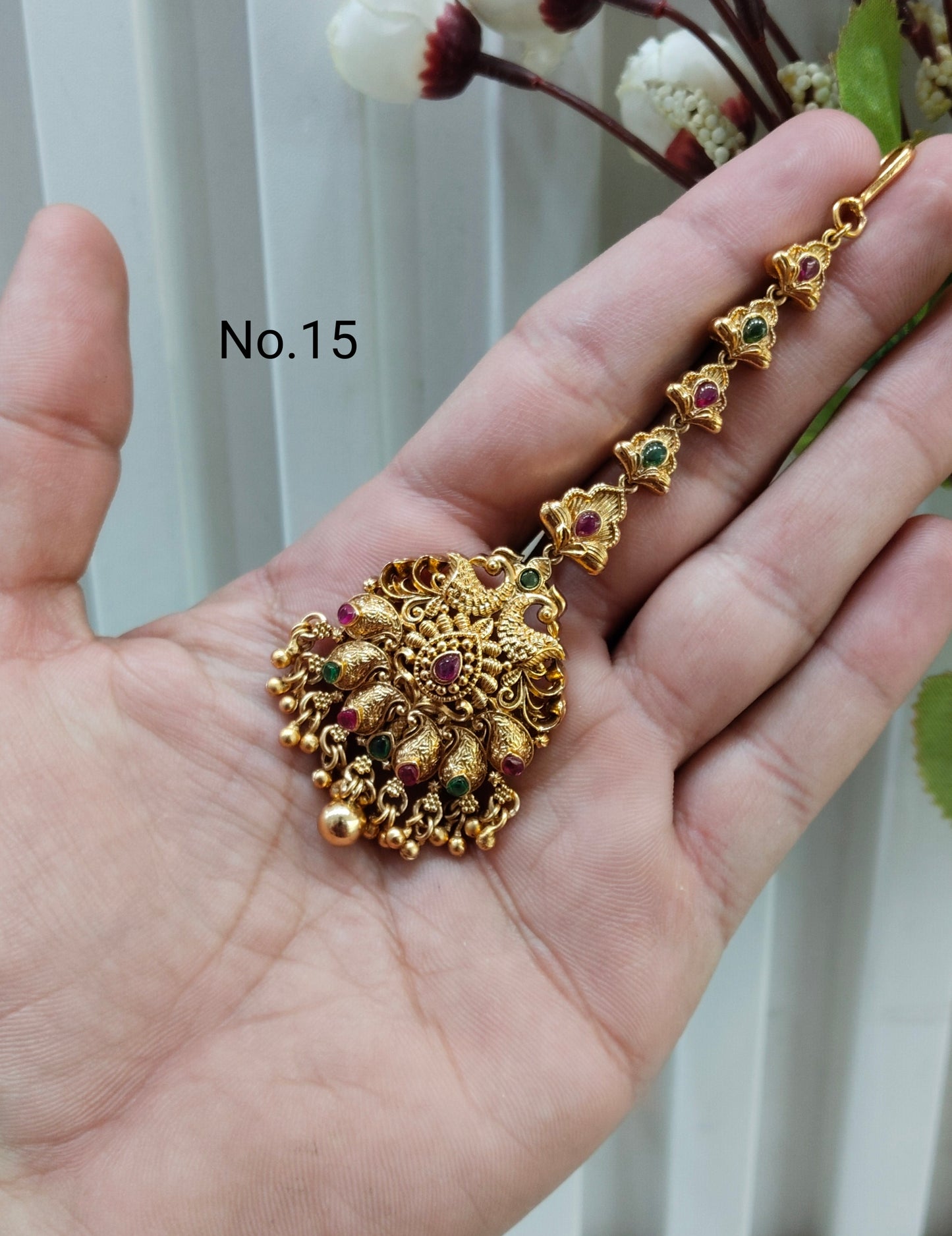 Gold polki Tikka Jewellery Indian Headpiece Jewellery