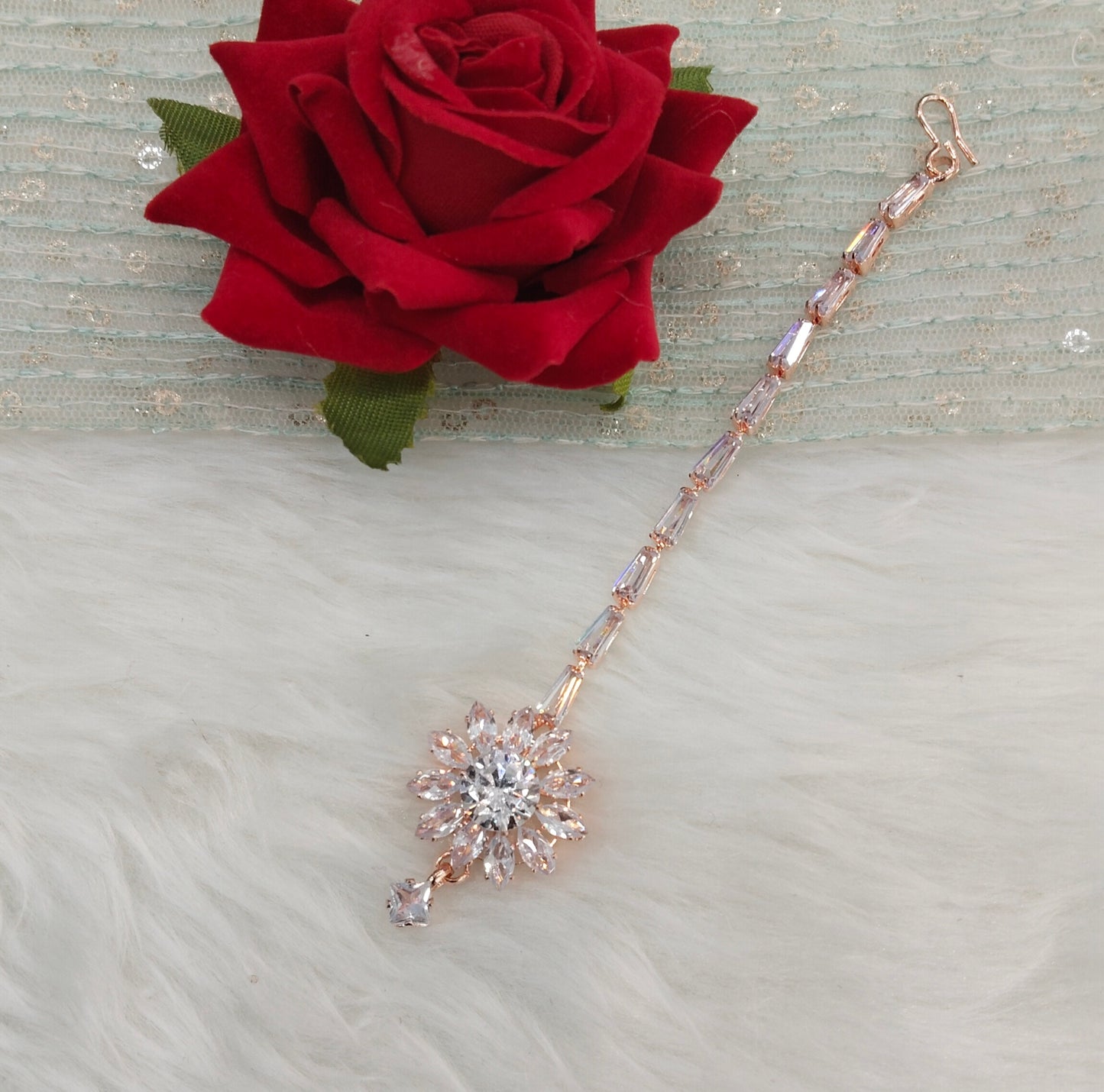 Crystal Tikka Jewellery Indian Headpiece Set