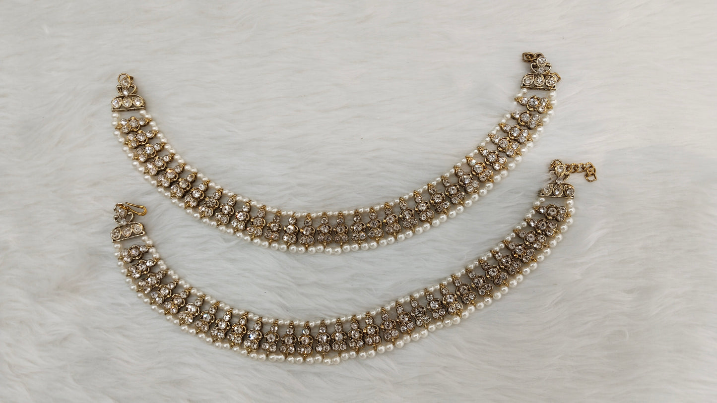 Antique Gold Anklets Jhanjar Payal Indian Jewellery  Set