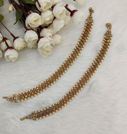Antique Gold Anklets Jhanjar Payal Indian Jewellery  Set