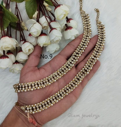 Antique Gold Anklets Jhanjar Payal Indian Jewellery  Set