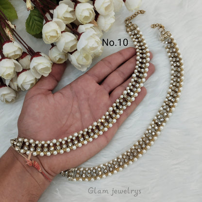 Antique Gold Anklets Jhanjar Payal Indian Jewellery  Set