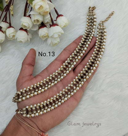 Antique Gold Anklets Jhanjar Payal Indian Jewellery  Set