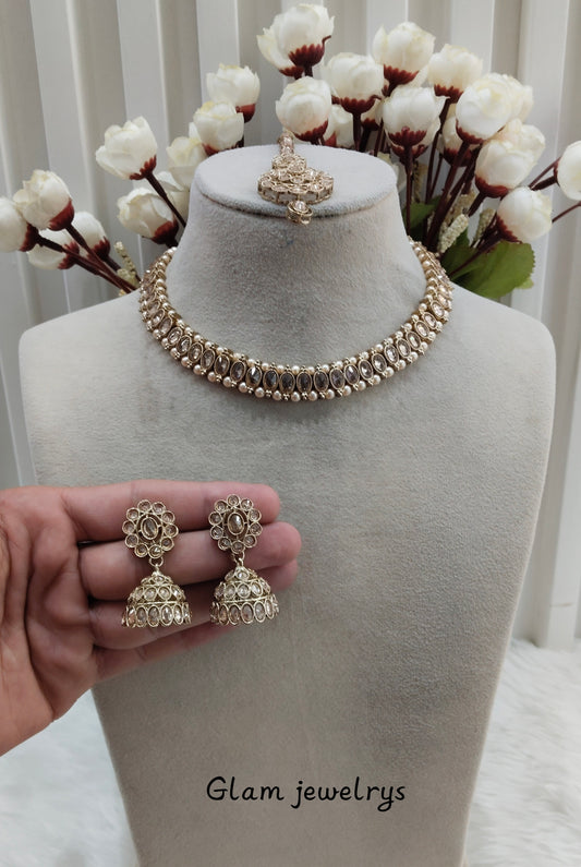 Antique Gold Necklace Indian Jewellery Nitish Set