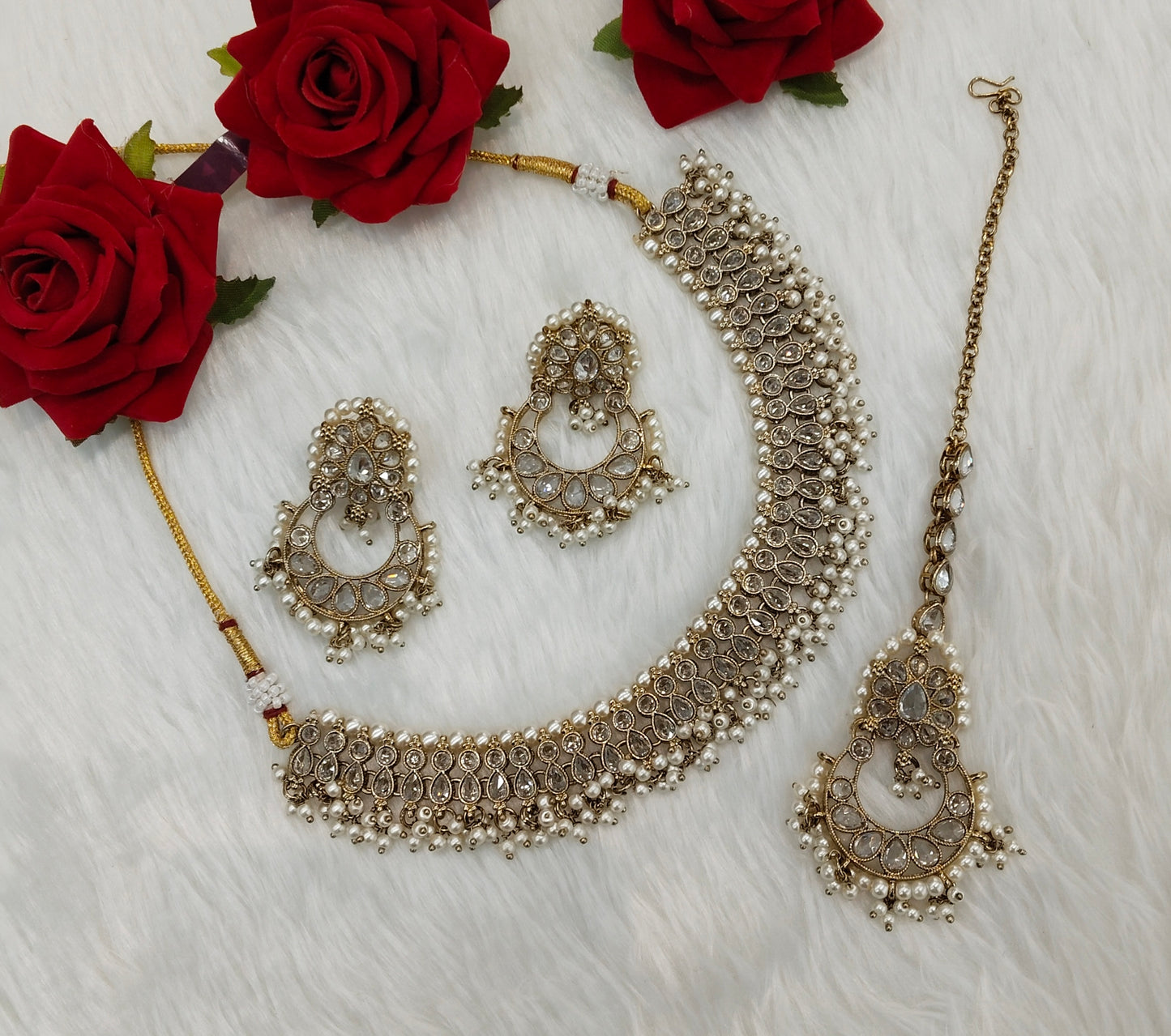 Antique Gold Necklace Indian Jewellery Naman Set