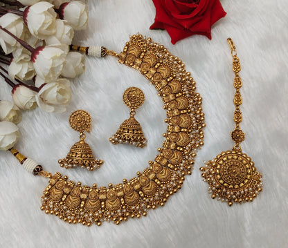 Gold Polki Necklace Indian Jewelry Selvi Set