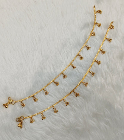 Gold Anklets Jhanjar Payal Indian Jewellery  Set