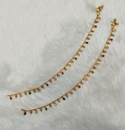 Gold Anklets Jhanjar Payal Indian Jewellery  Set