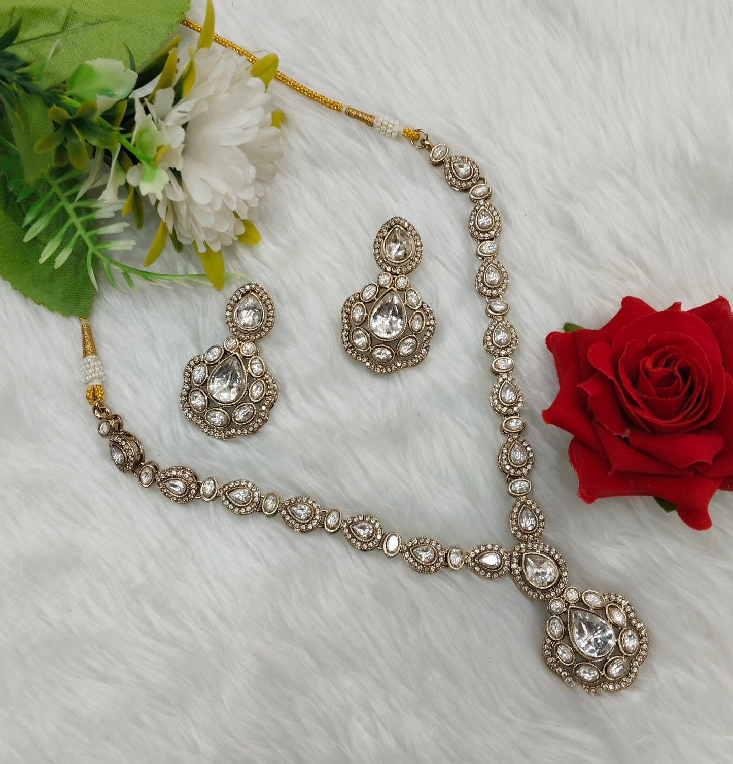 Antique Gold Necklace Indian Jewellery Bravo Set