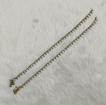Antique Gold Anklets Jhanjar Payal Indian Jewellery  Set