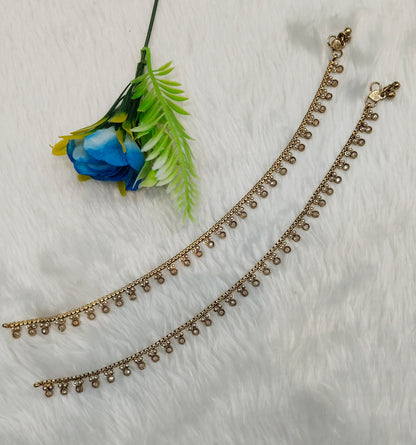 Antique Gold Anklets Jhanjar Payal Indian Jewellery  Set