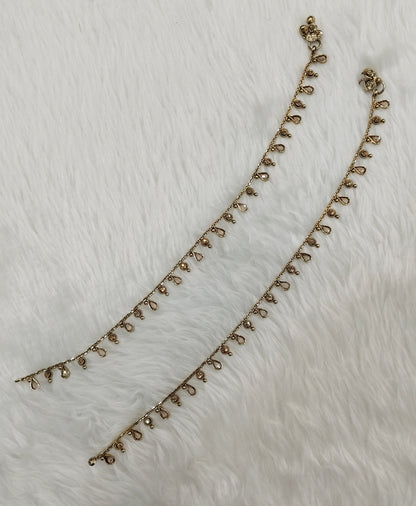 Antique Gold Anklets Jhanjar Payal Indian Jewellery  Set