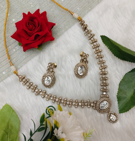 Antique Gold Necklace Indian Jewellery Bravo Set