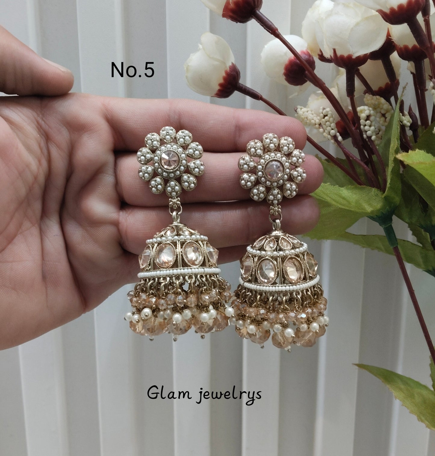 Antique Gold Jhumki Bollywood Ghatak Indian Earrings