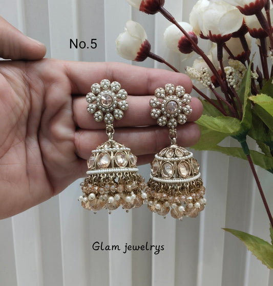 Antique Gold Jhumki Bollywood Ghatak Indian Earrings