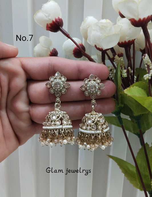 Antique Gold Jhumki Bollywood Ghatak Indian Earrings