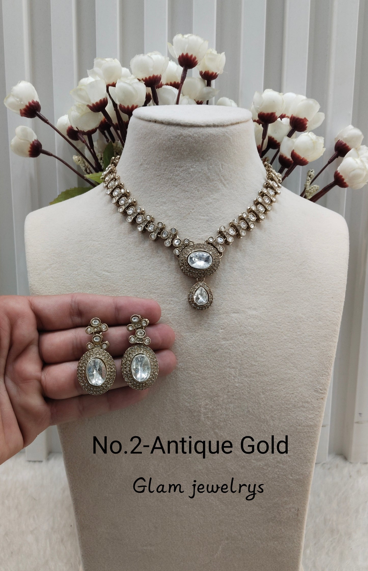 Antique Gold Necklace Indian Jewellery Bravo Set