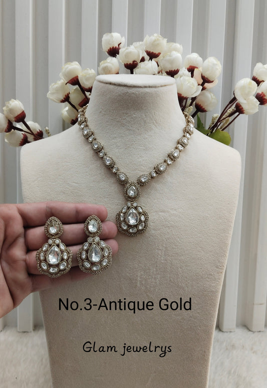 Antique Gold Necklace Indian Jewellery Bravo Set