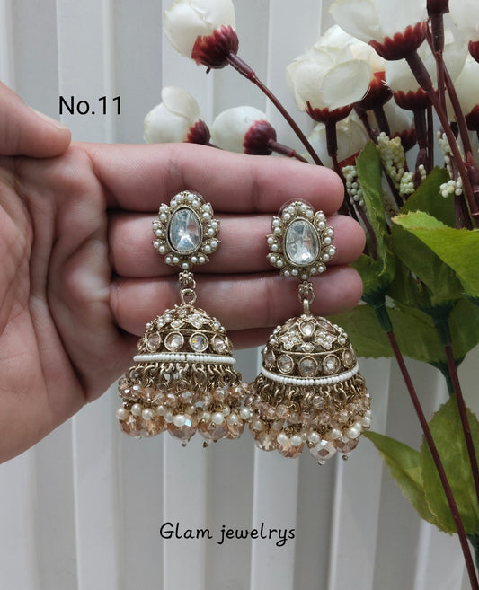 Antique Gold Jhumki Bollywood Ghatak Indian Earrings