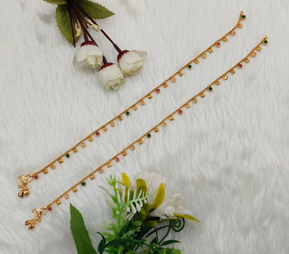 Gold Anklets Jhanjar Payal Indian Jewellery  Set