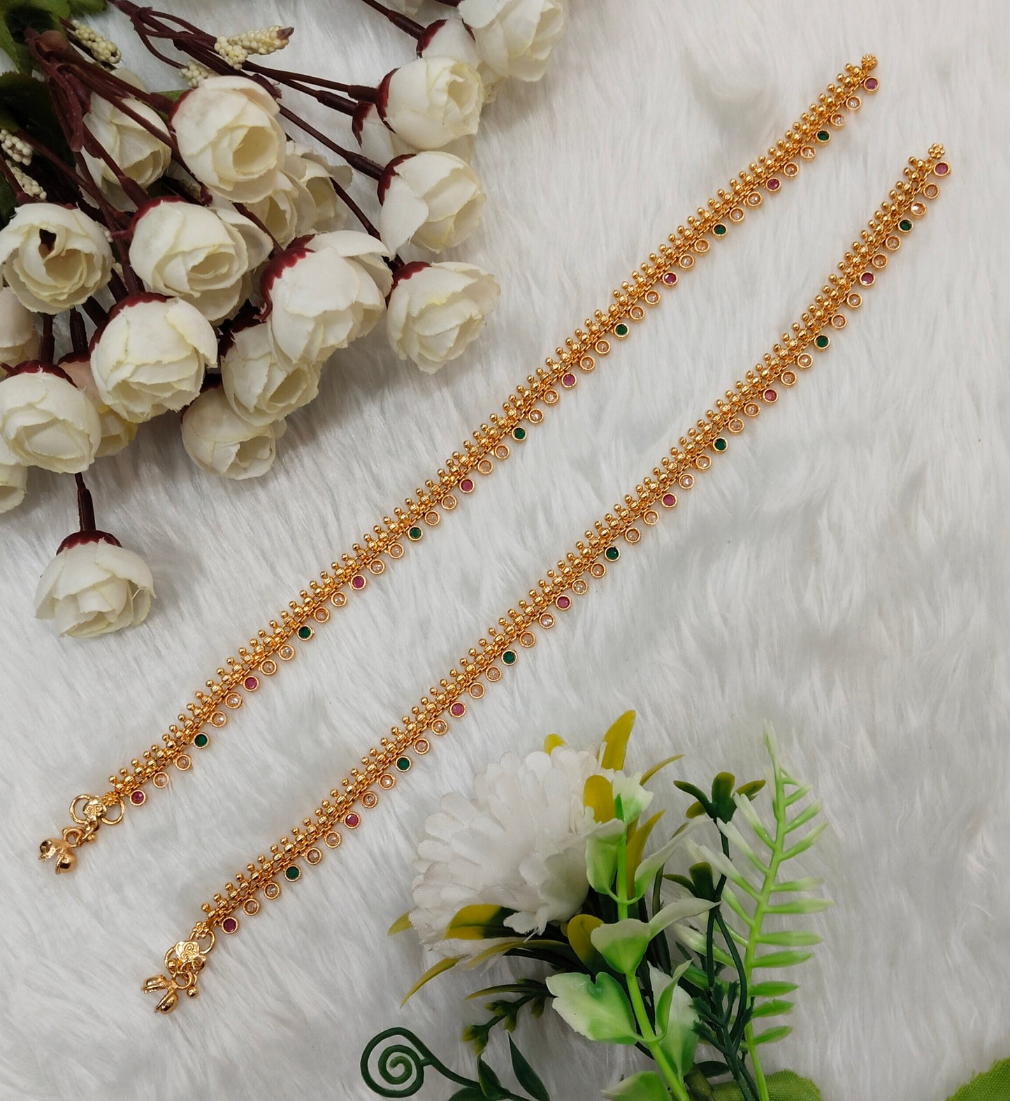 Gold Anklets Jhanjar Payal Indian Jewellery  Set