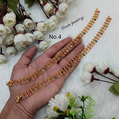 Gold Anklets Jhanjar Payal Indian Jewellery  Set