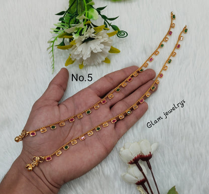 Gold Anklets Jhanjar Payal Indian Jewellery  Set