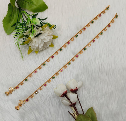 Gold Anklets Jhanjar Payal Indian Jewellery  Set