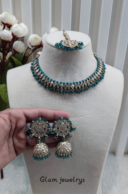 Rama Green Antique Gold Necklace Indian Jewellery Naman Set