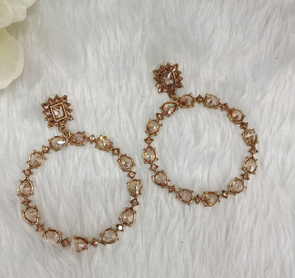 Gold Kundan Indian Bollywood Pargat Earrings
