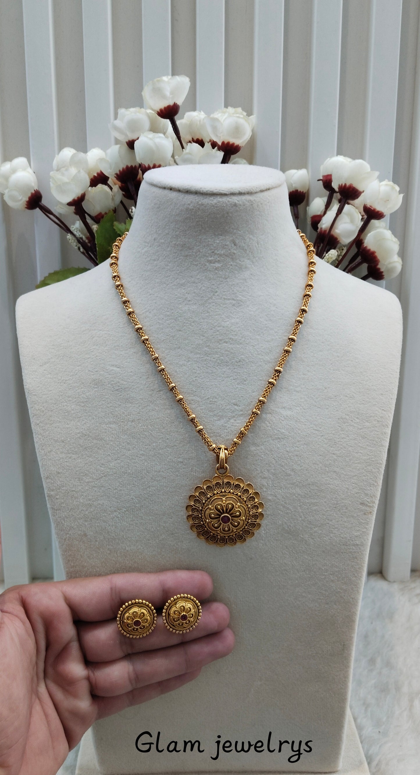 Ruby Gold Polki Necklace Indian Jewellery Azam Set