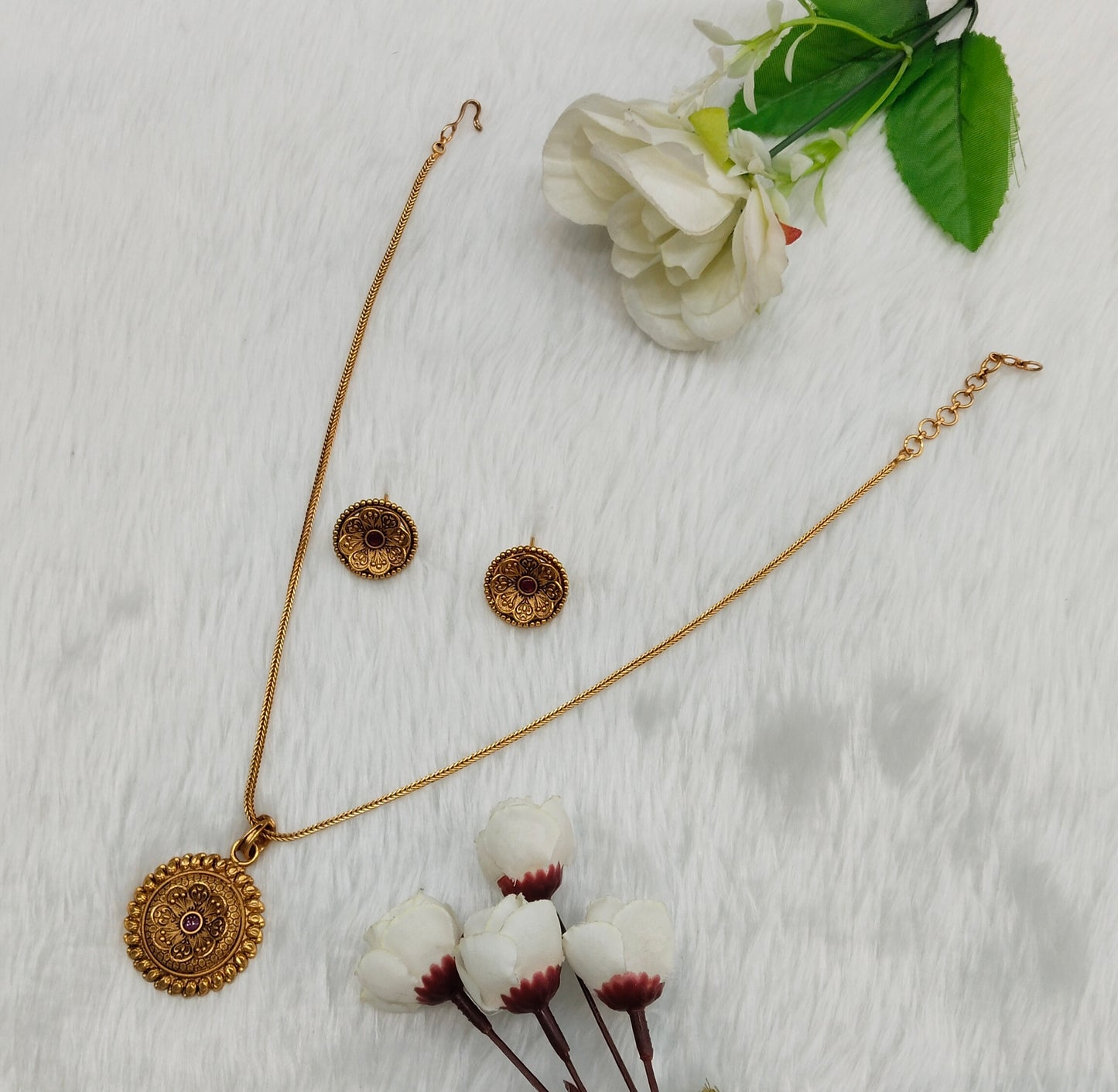 Ruby Gold Polki Necklace Indian Jewellery Azam Set