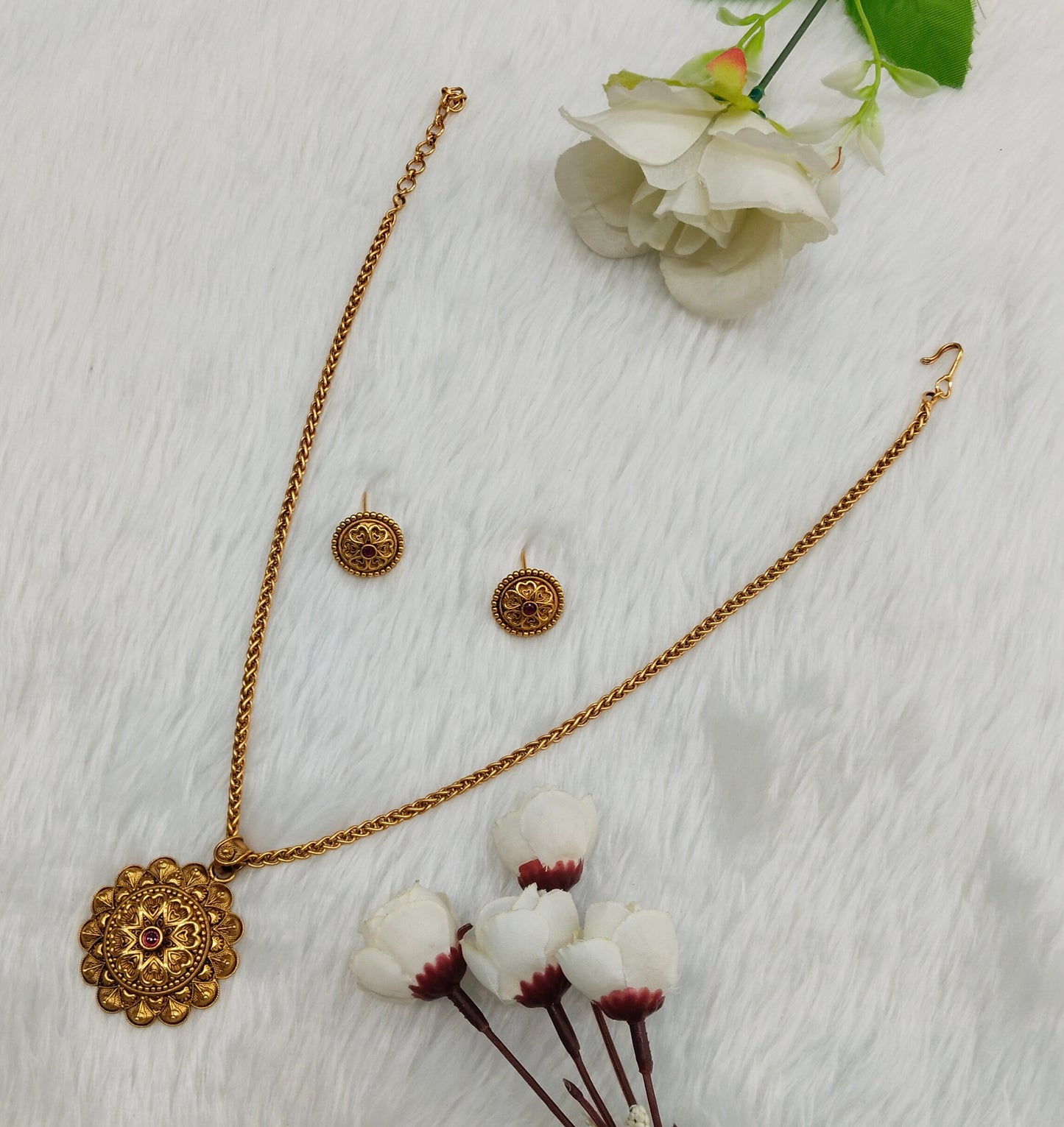 Ruby Gold Polki Necklace Indian Jewellery Azam Set